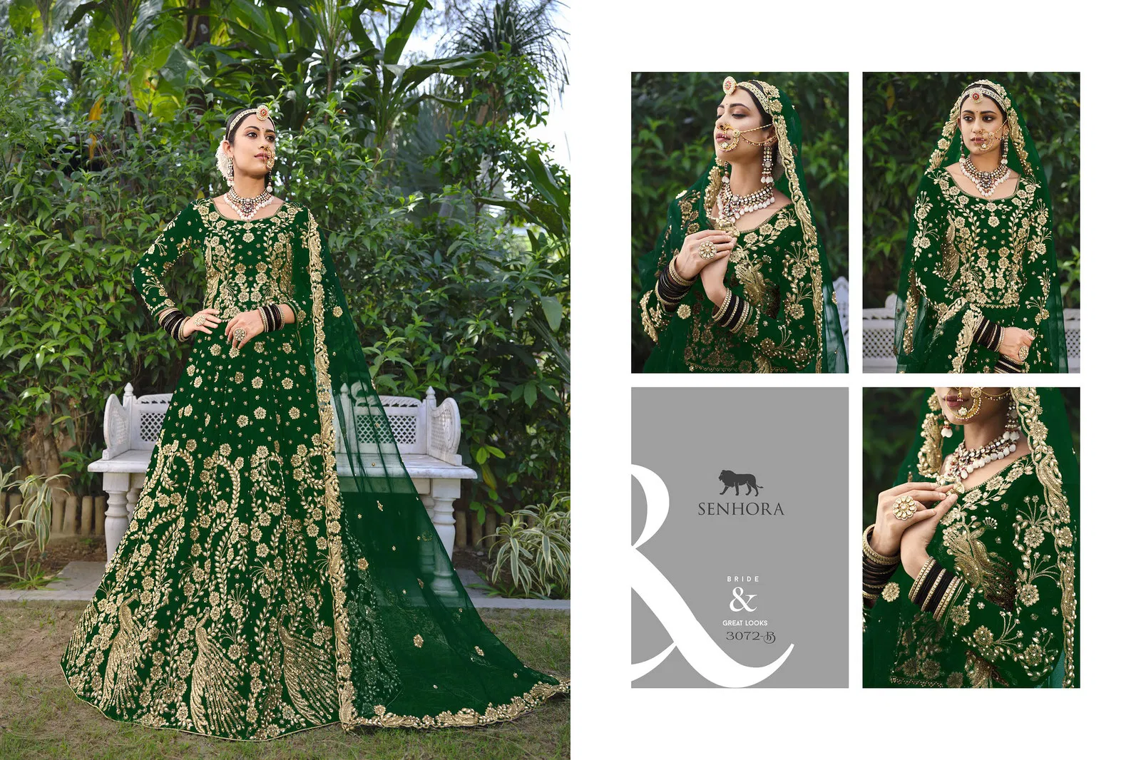 Senhora Latika Nx Designer Velvet Bridal Lehega Choli Collection
